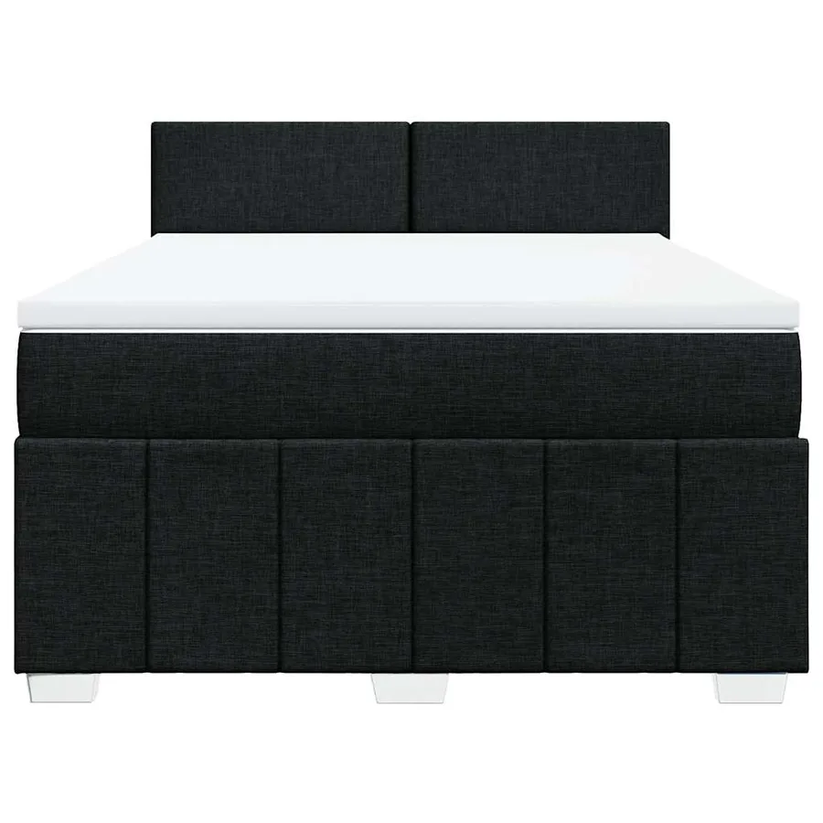 Sommier à lattes de lit avec matelas Noir 140x200 cm Tissu - 6