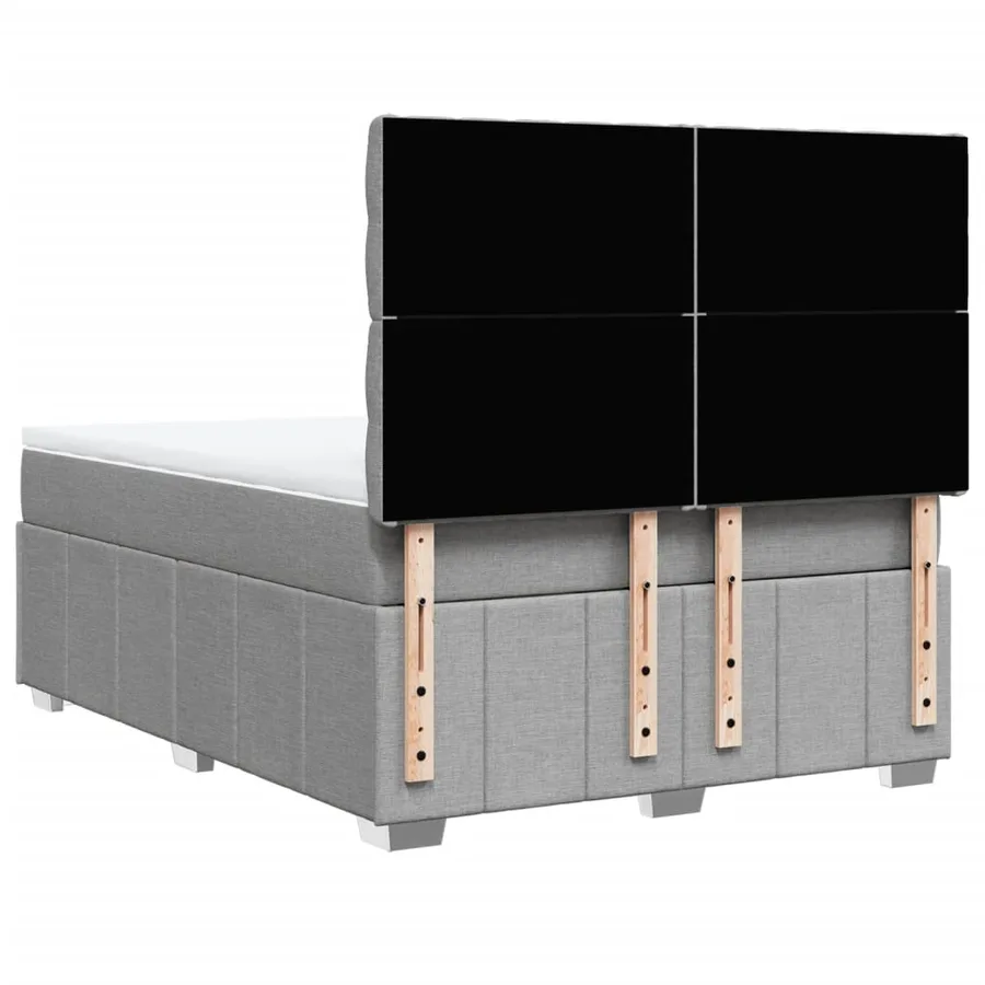Sommier à lattes de lit avec matelas Gris clair 140x200cm Tissu - 8