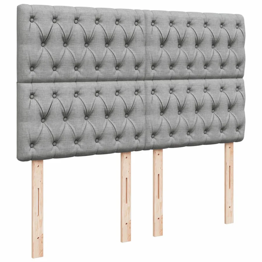 Sommier à lattes de lit avec matelas Gris clair 140x200cm Tissu - 9