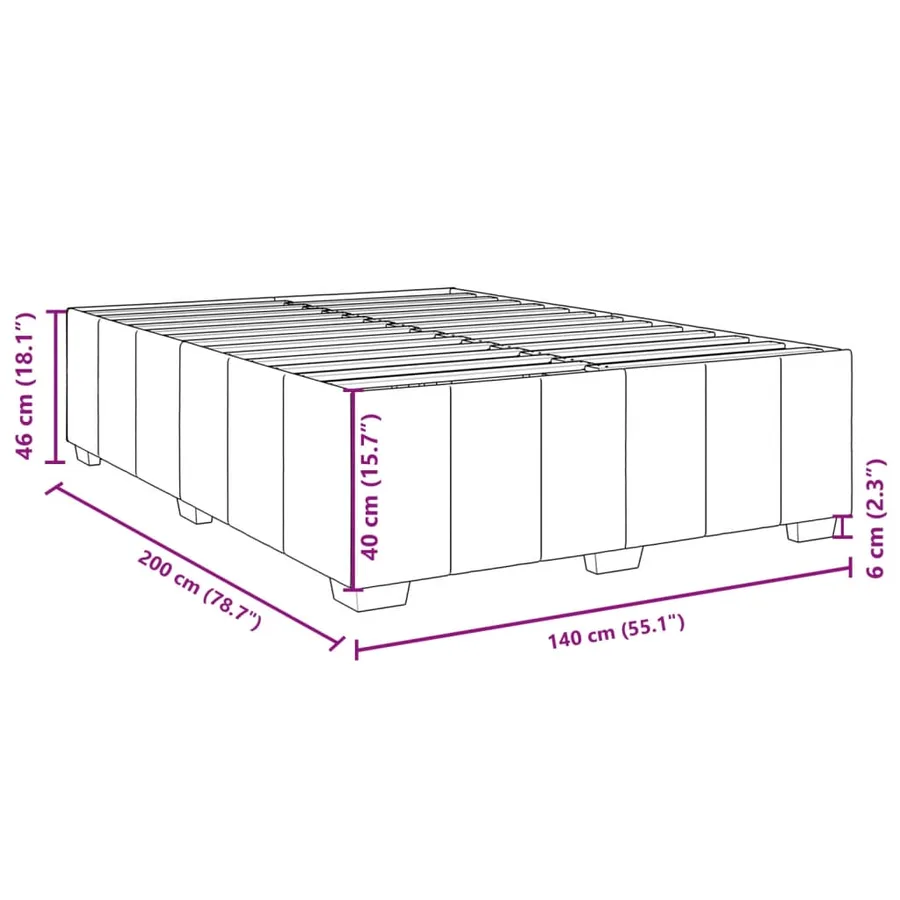 Sommier à lattes de lit avec matelas Gris clair 140x200cm Tissu - 12