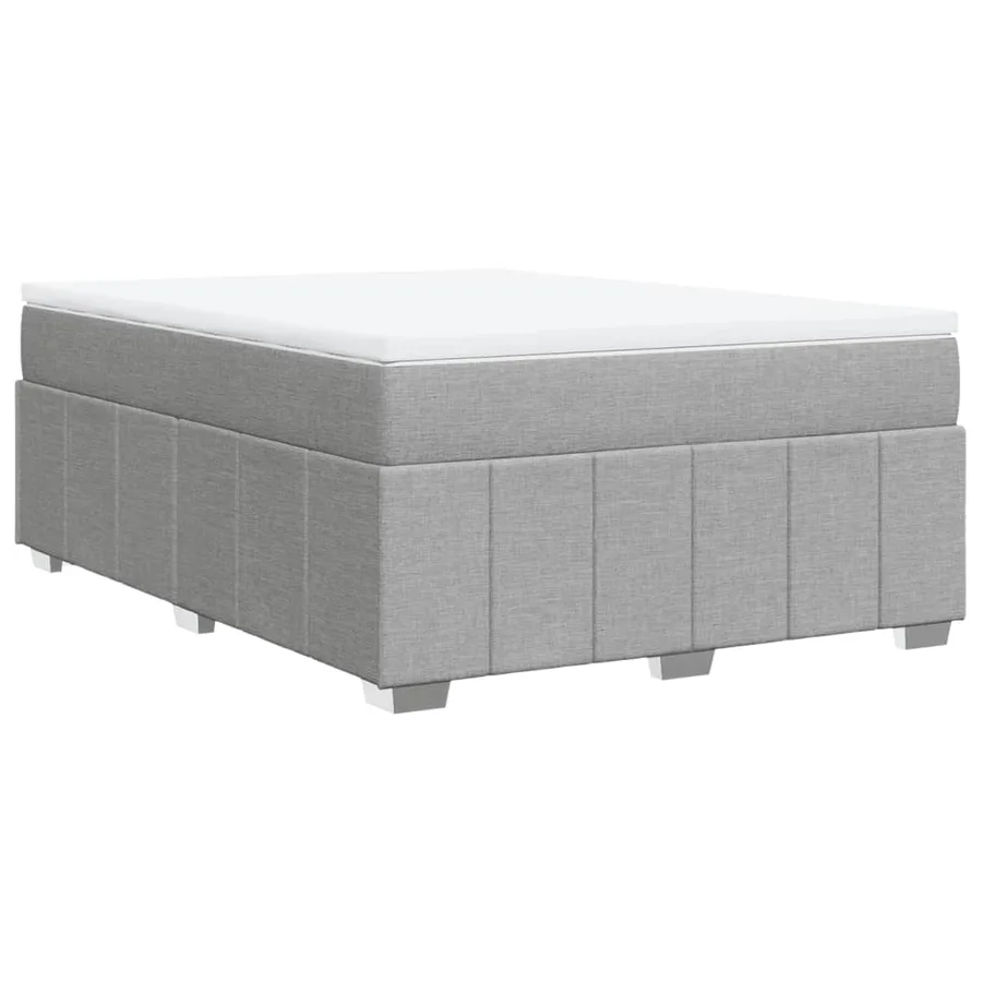 Sommier à lattes de lit avec matelas Gris clair 140x200cm Tissu - 9