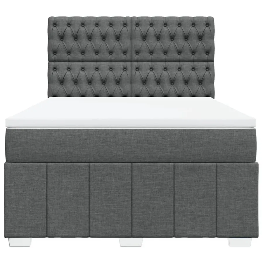 Sommier à lattes de lit avec matelas Gris foncé 140x190cm Tissu - 4