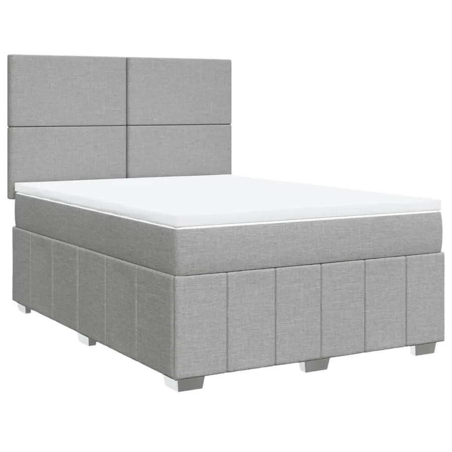 Sommier à lattes de lit avec matelas Gris clair 140x200cm Tissu - 2