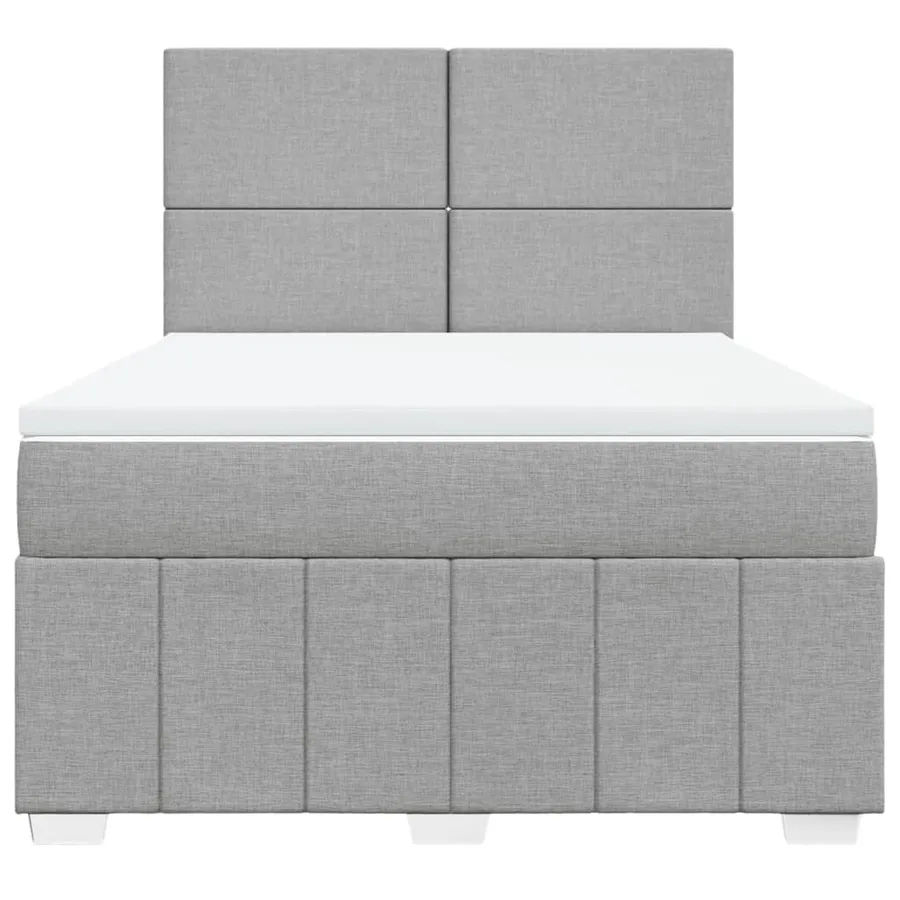 Sommier à lattes de lit avec matelas Gris clair 140x200cm Tissu - 4