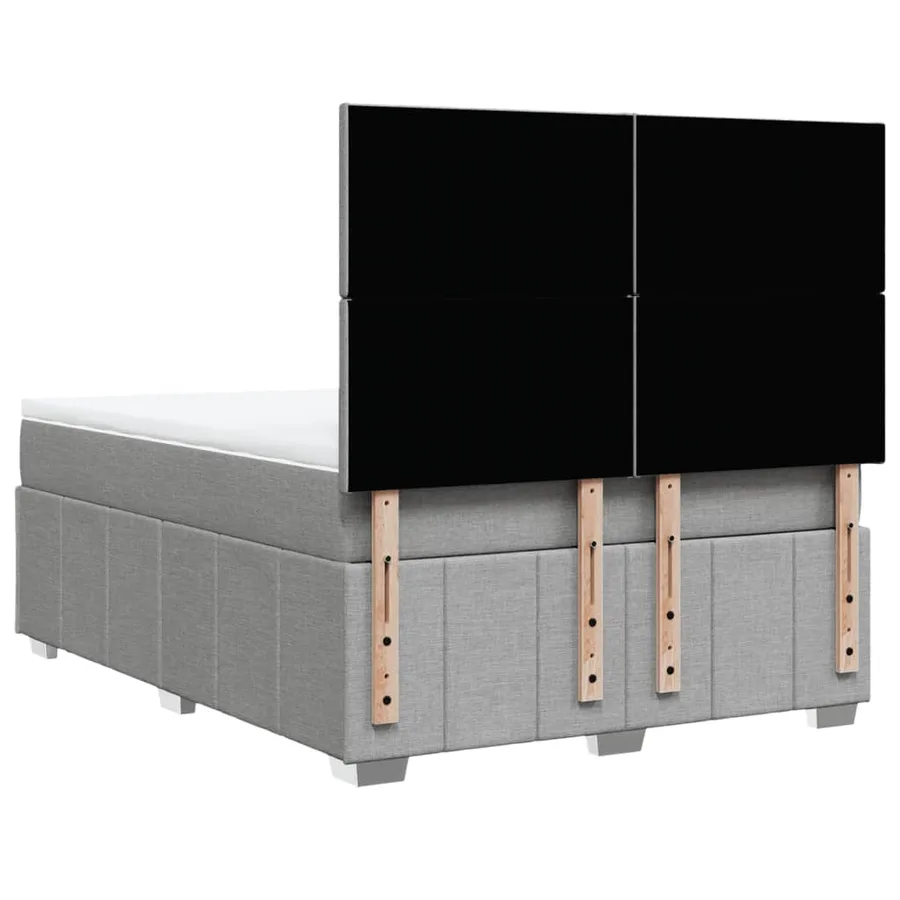 Sommier à lattes de lit avec matelas Gris clair 140x200cm Tissu - 6