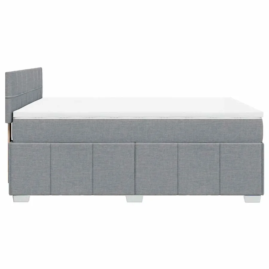 Sommier à lattes de lit avec matelas Gris clair 140x200cm Tissu - 5