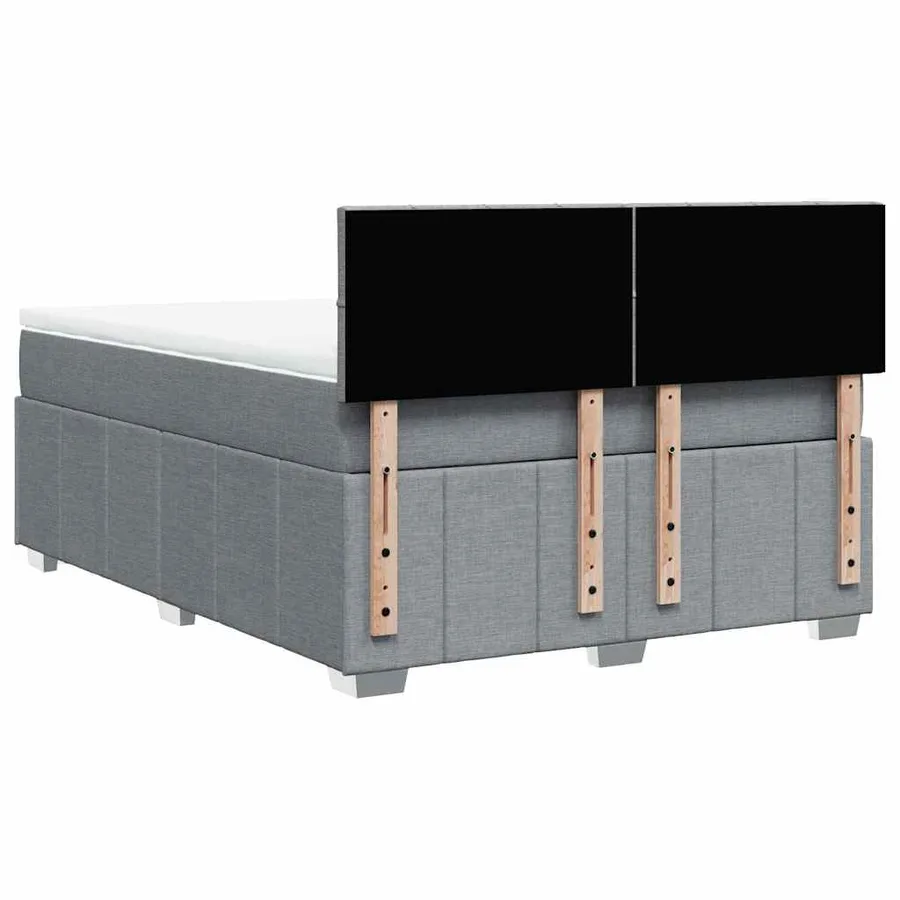 Sommier à lattes de lit avec matelas Gris clair 140x200cm Tissu - 6