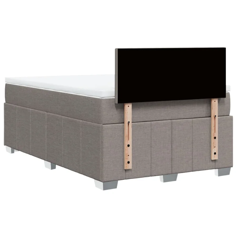 Sommier à lattes de lit avec matelas Taupe 120x200 cm Tissu - 6