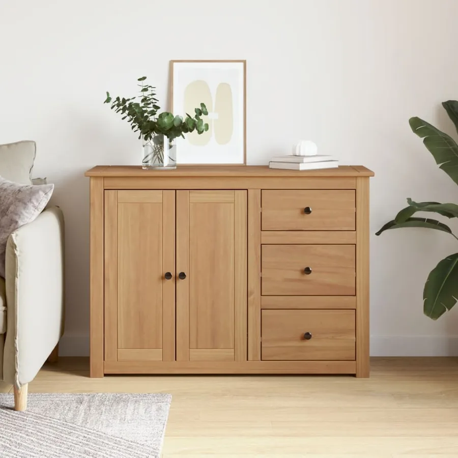 Buffet avec tiroirs PANAMA 112x40x80 cm bois massif de pin - 3