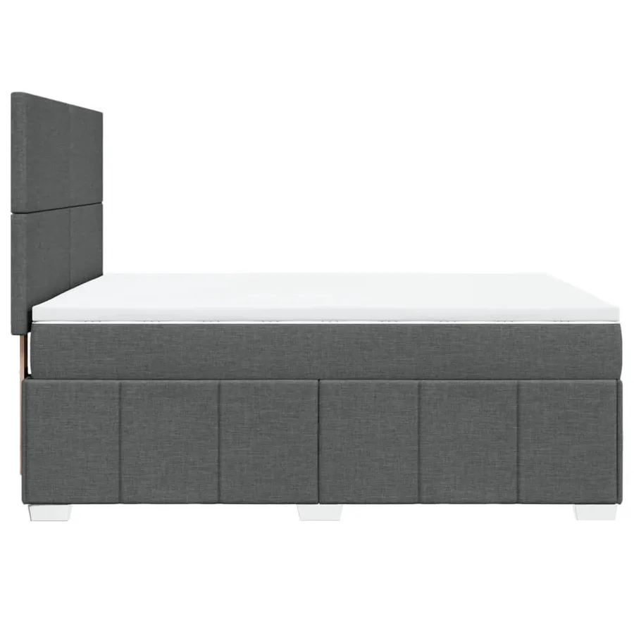 Sommier à lattes de lit avec matelas Gris foncé 140x200cm Tissu - 7