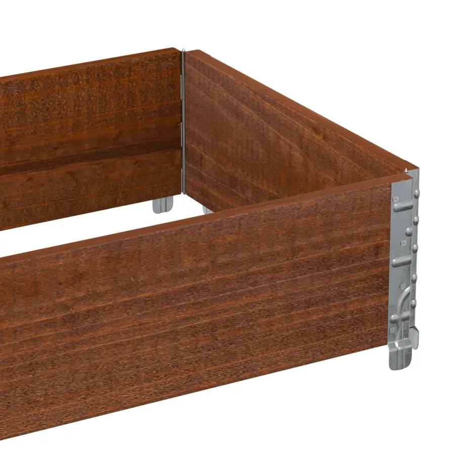 Jardinière marron 100x50 cm bois massif de pin - 7