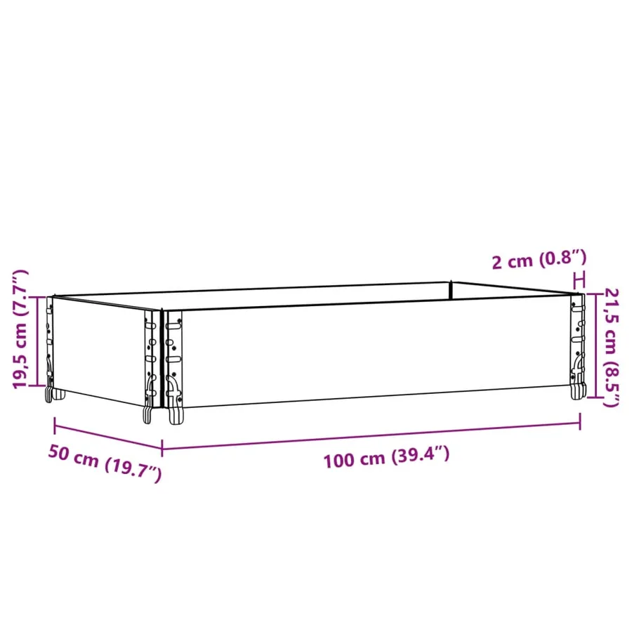 Jardinière marron 100x50 cm bois massif de pin - 8
