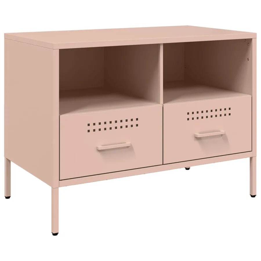 Meuble TV rose 68x39x50,5 cm acier - 2