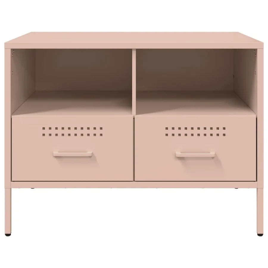 Meuble TV rose 68x39x50,5 cm acier - 6