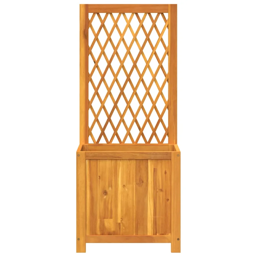 Jardinière avec treillis 55x29,5x132 cm bois massif d'acacia - 4