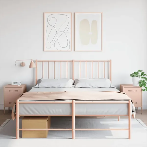 Tables de chevet 2 pcs rose 36x39x50,5 cm acier