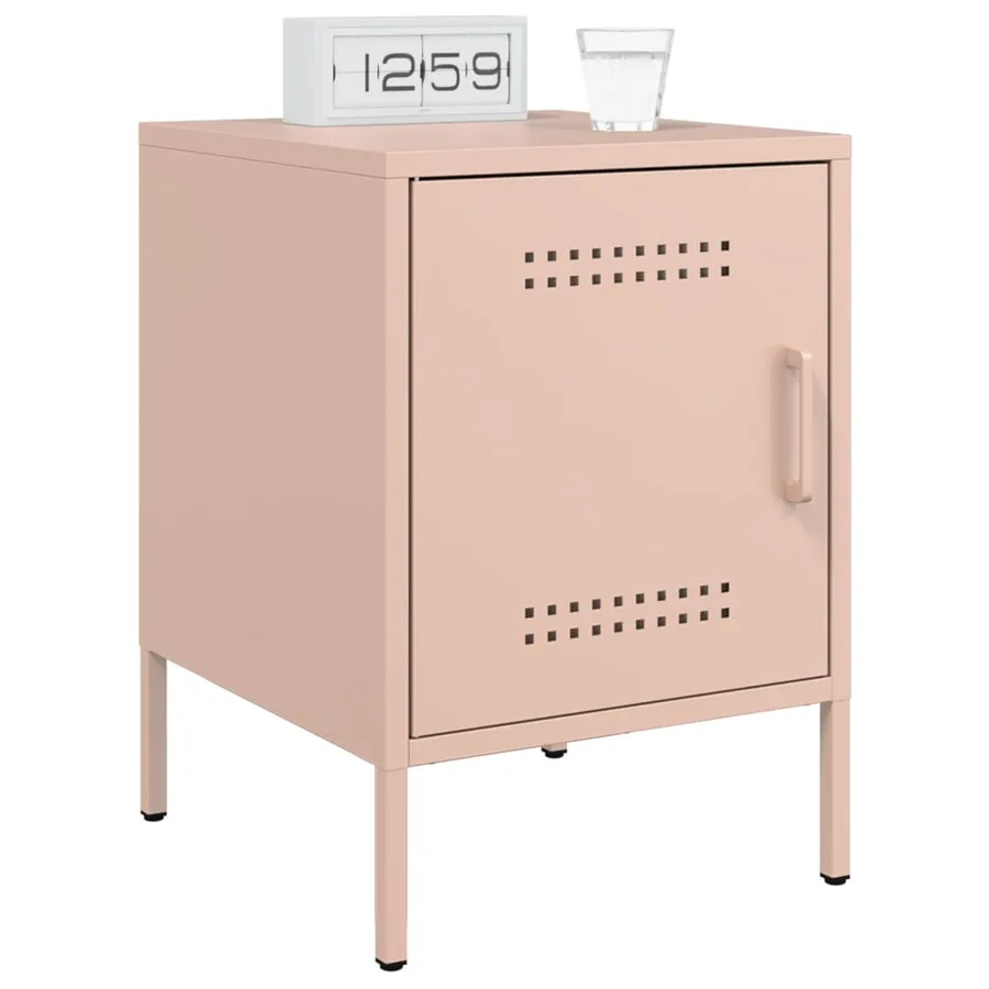 Tables de chevet 2 pcs rose 36x39x50,5 cm acier - 3