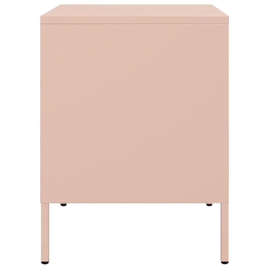 Tables de chevet 2 pcs rose 36x39x50,5 cm acier - 7