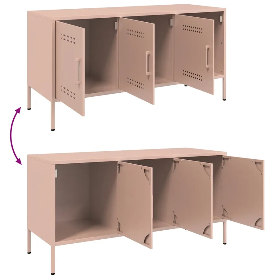 Meuble TV rose 100,5x39x50,5 cm acier - 10