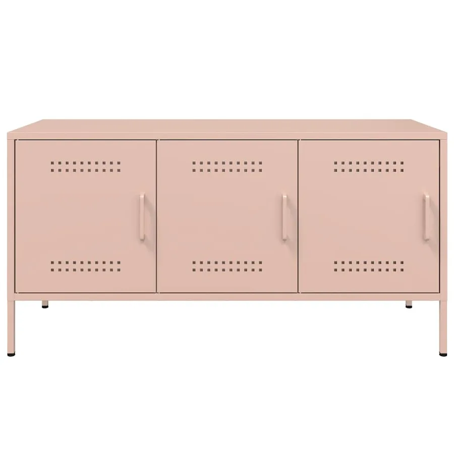 Meuble TV rose 100,5x39x50,5 cm acier - 6