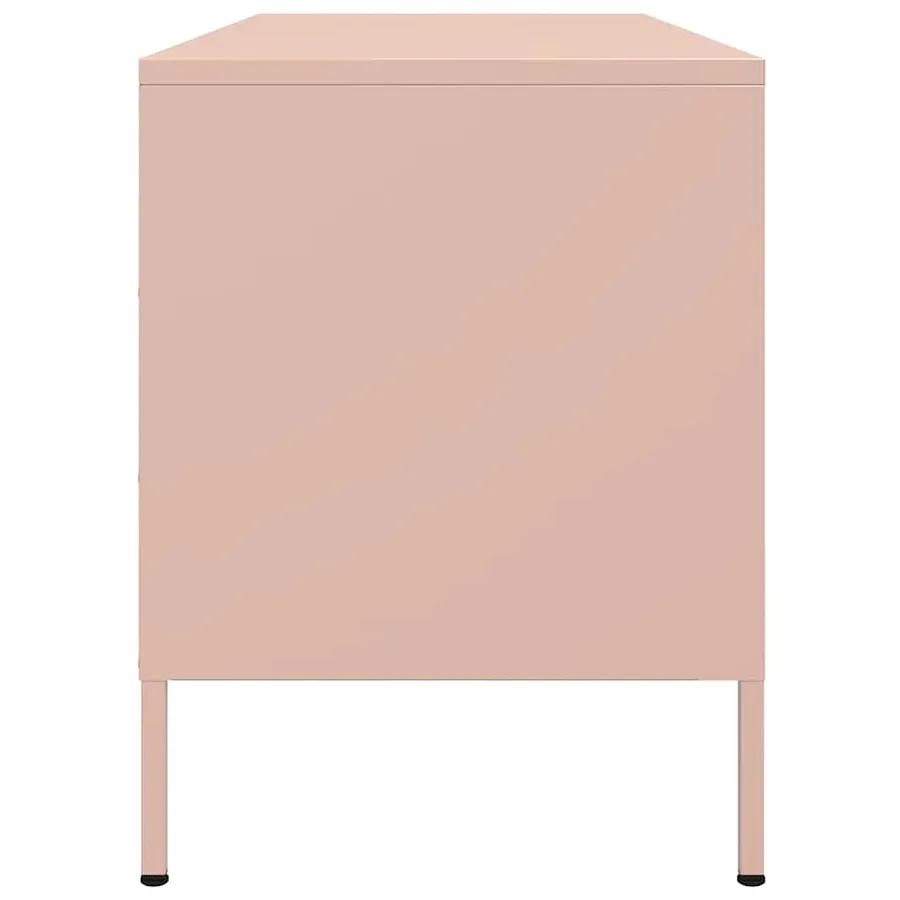 Meuble TV rose 100,5x39x50,5 cm acier - 7