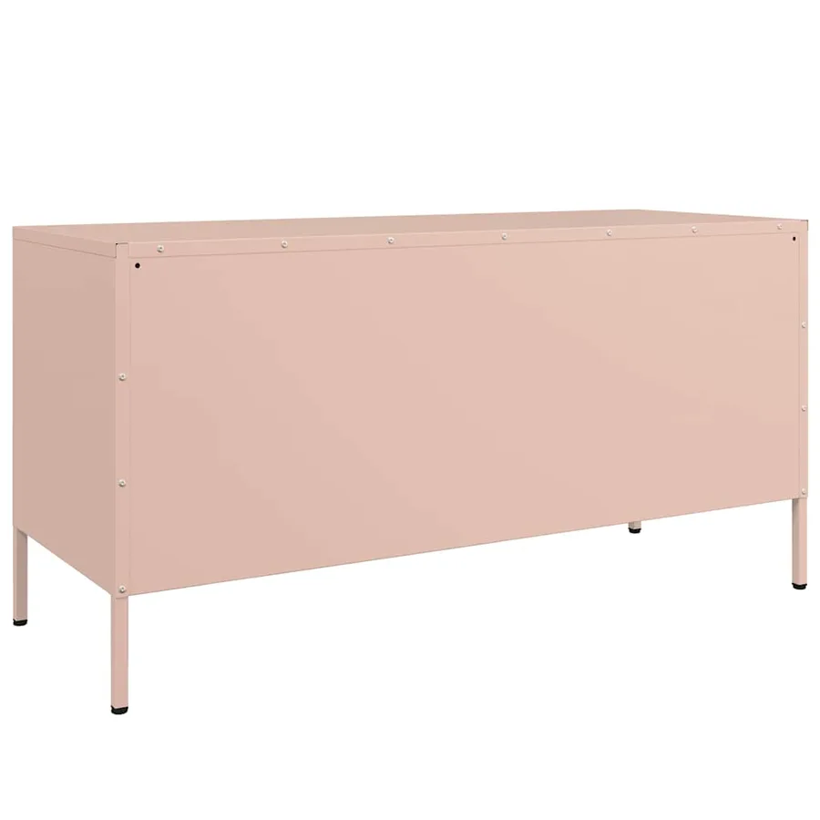 Meuble TV rose 100,5x39x50,5 cm acier - 8