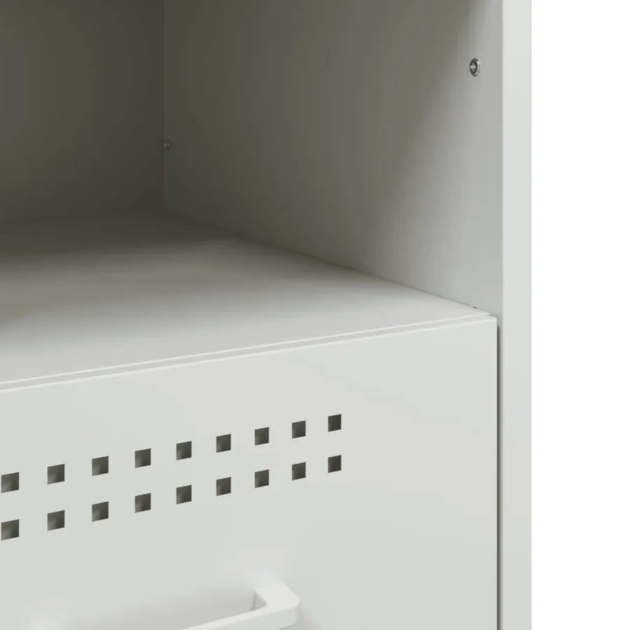 Tables de chevet 2 pcs blanc 36x39x50,5 cm acier - 11