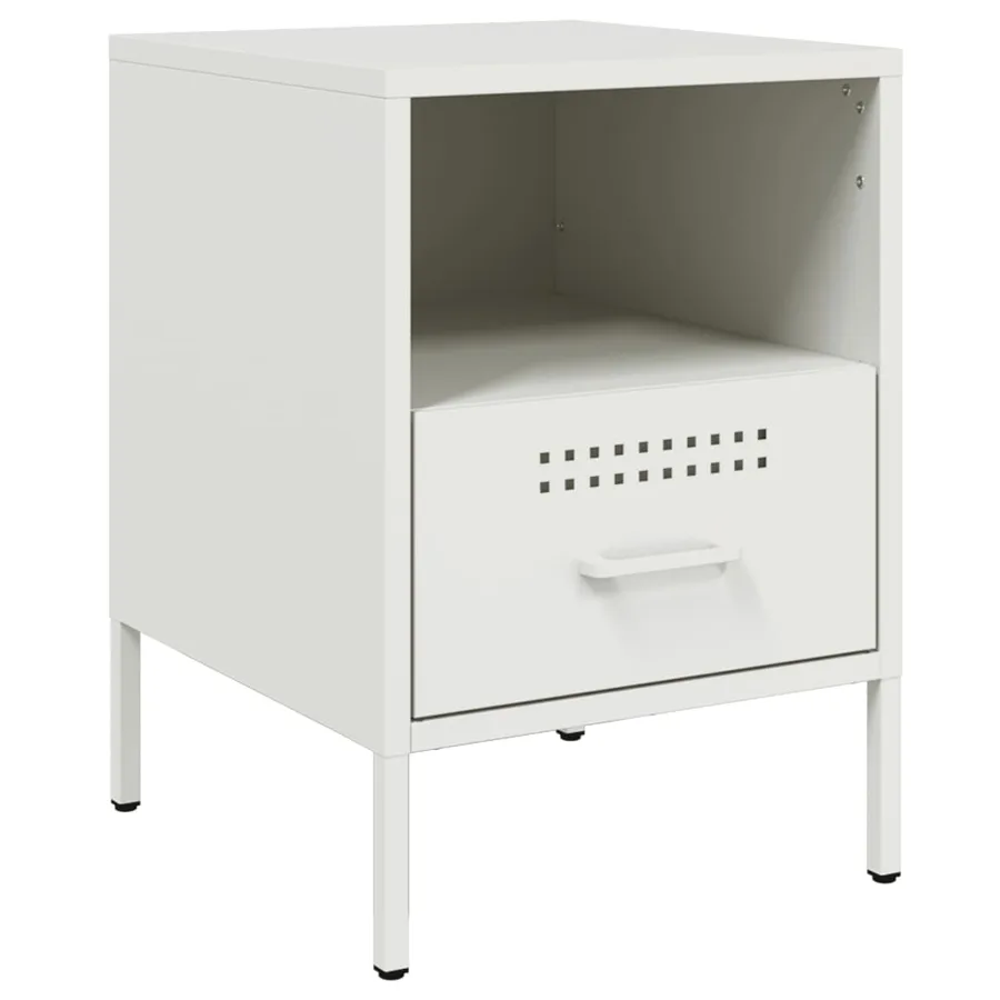 Tables de chevet 2 pcs blanc 36x39x50,5 cm acier - 5