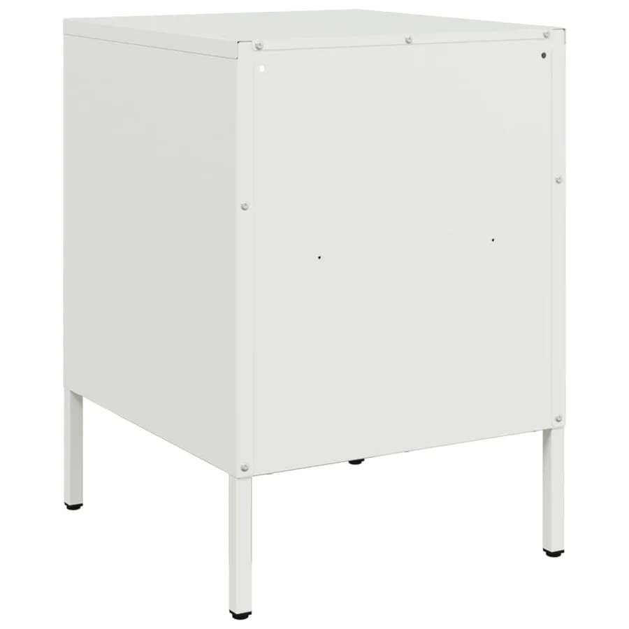 Tables de chevet 2 pcs blanc 36x39x50,5 cm acier - 8