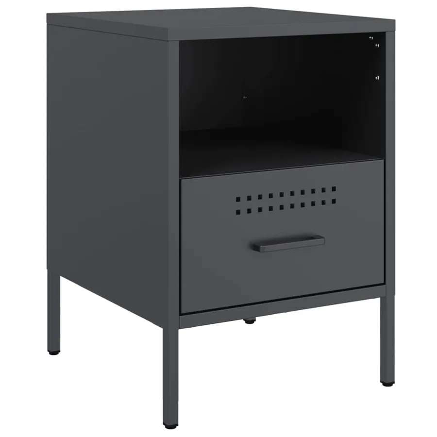 Tables de chevet 2 pcs anthracite 36x39x50,5 cm acier - 5