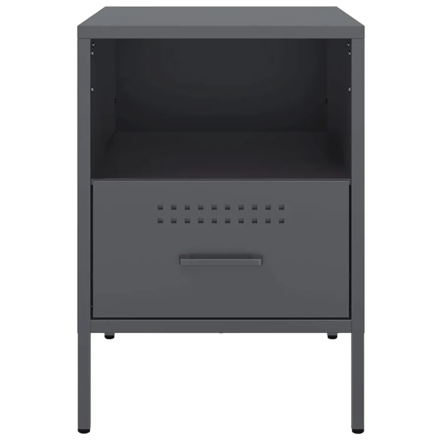 Tables de chevet 2 pcs anthracite 36x39x50,5 cm acier - 6