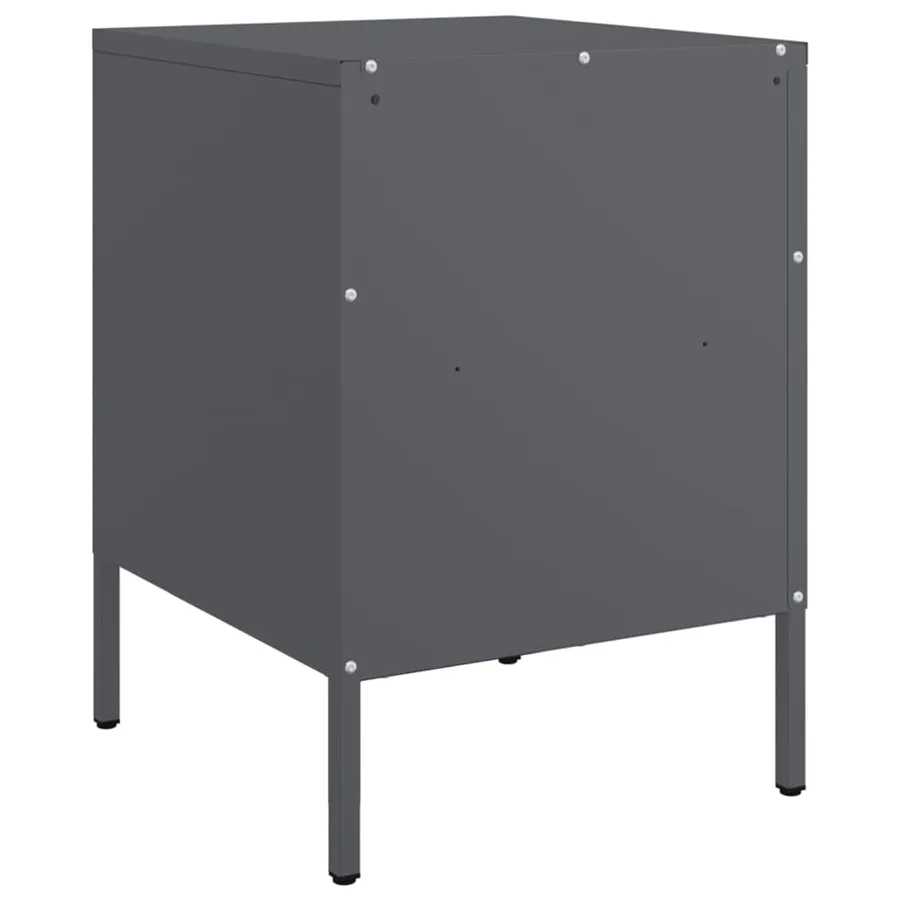 Tables de chevet 2 pcs anthracite 36x39x50,5 cm acier - 8