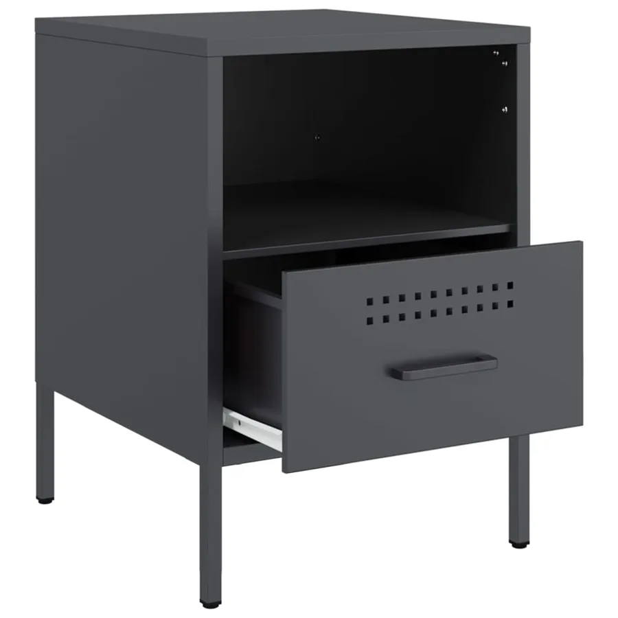 Tables de chevet 2 pcs anthracite 36x39x50,5 cm acier - 9