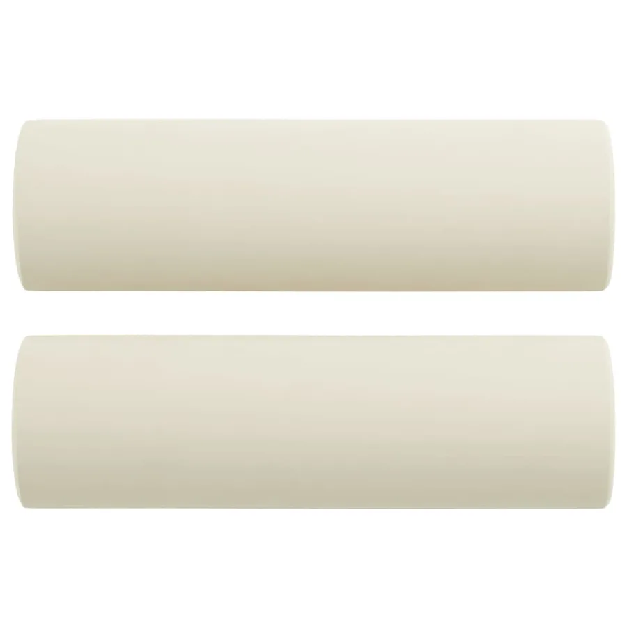 Ensemble de canapés 3 pcs avec coussins crème velours - 3