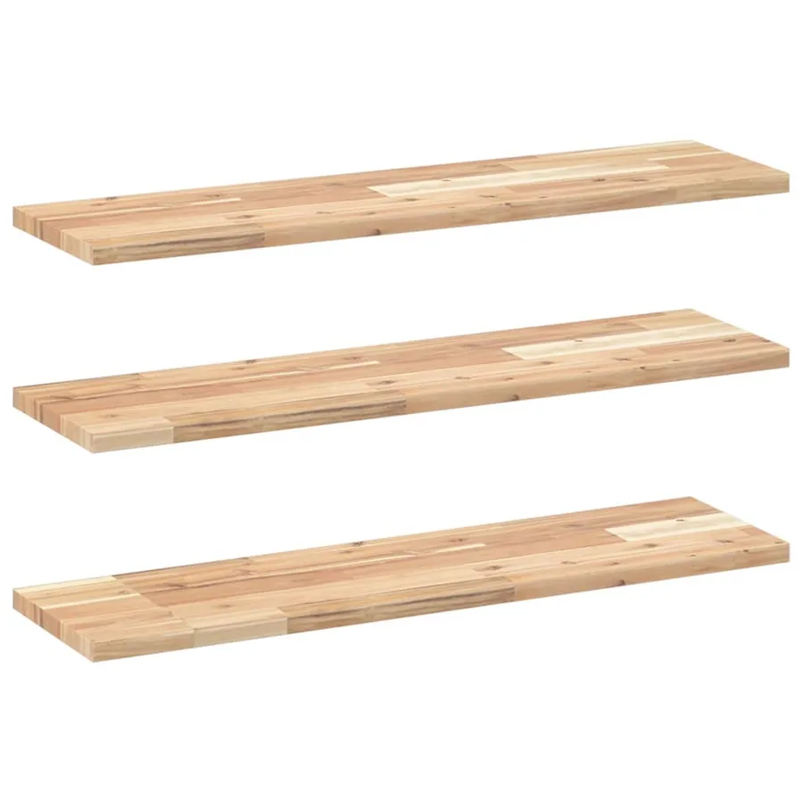 Étagères flottantes 3 pcs 100x20x2 cm acacia massif non traité - 2
