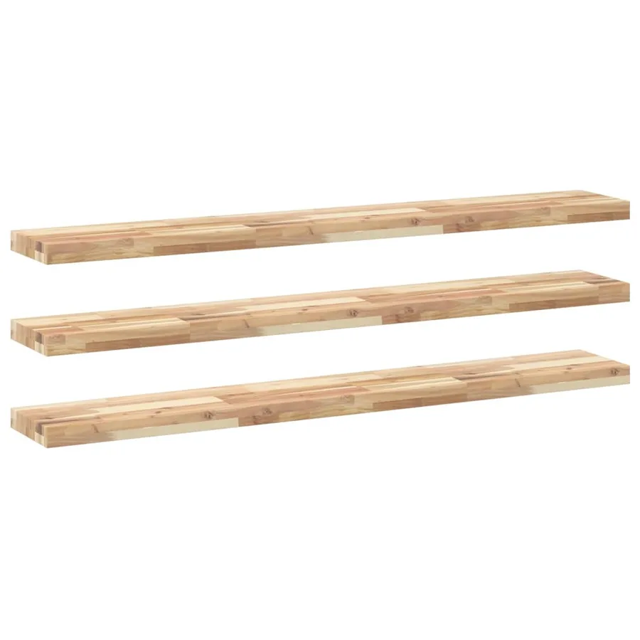 Étagères flottantes 3 pcs 120x20x4 cm acacia massif non traité - 2
