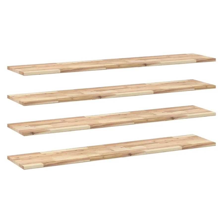 Étagères flottantes 4 pcs 120x30x2 cm acacia massif non traité - 2