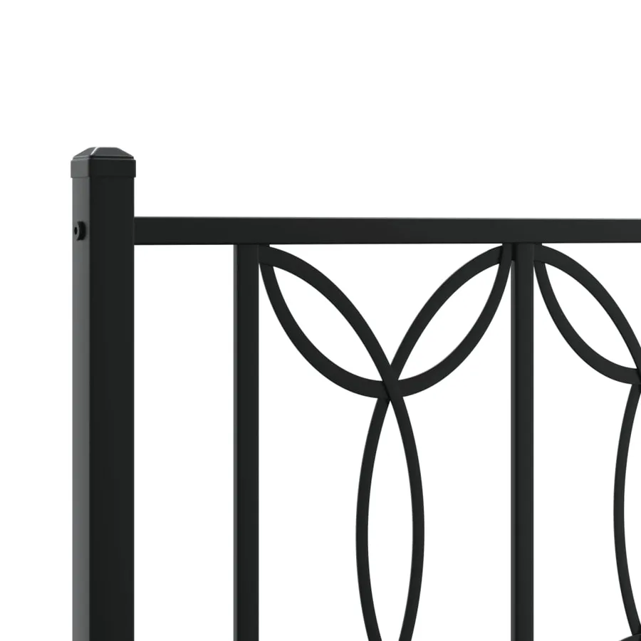Cadre de lit métal sans matelas avec pied de lit noir 183x213cm - 7