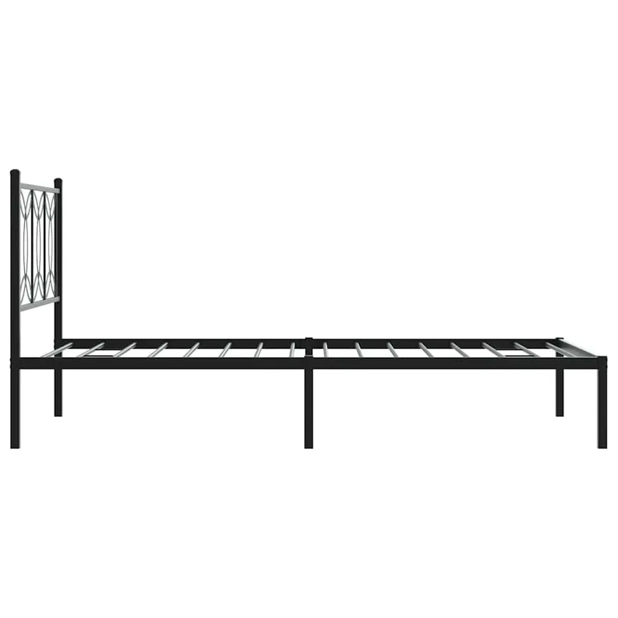 Cadre de lit métal sans matelas avec tête de lit noir 107x203cm - 5
