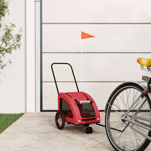 Remorque de vélo pour animaux de compagnie rouge