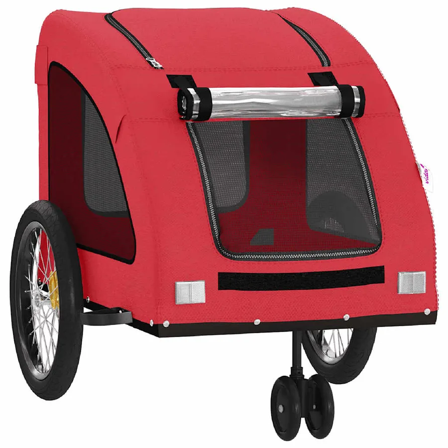 Remorque de vélo pour animaux de compagnie rouge - 5