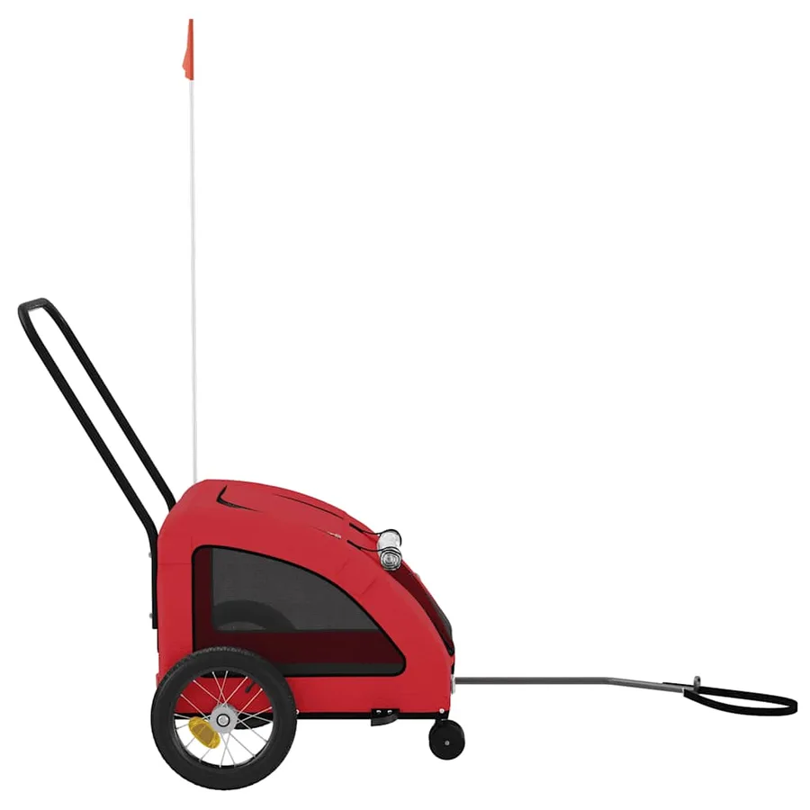 Remorque de vélo pour animaux de compagnie rouge - 6