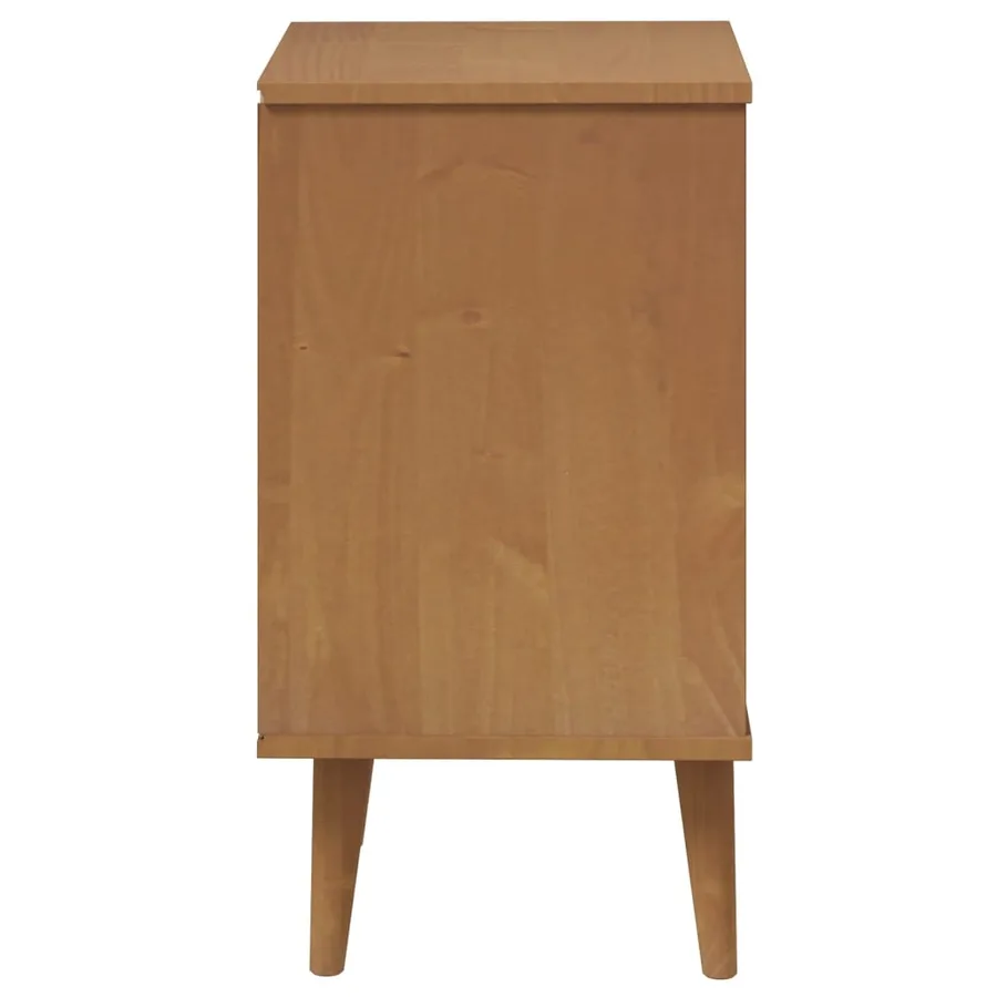 Table de chevet MOLDE Marron 40x35x65 cm Bois de pin solide - 6