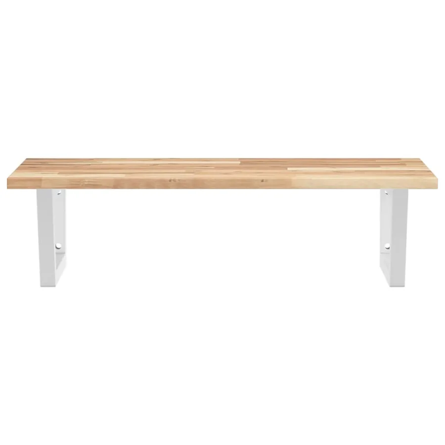 Étagère de vasque murale acier et bois massif d'acacia - 4