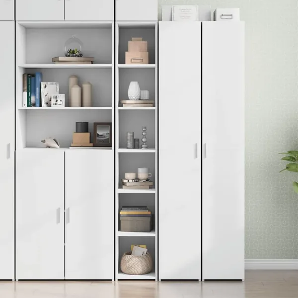 Buffet haut blanc 30x41x185 cm bois d'ingénierie