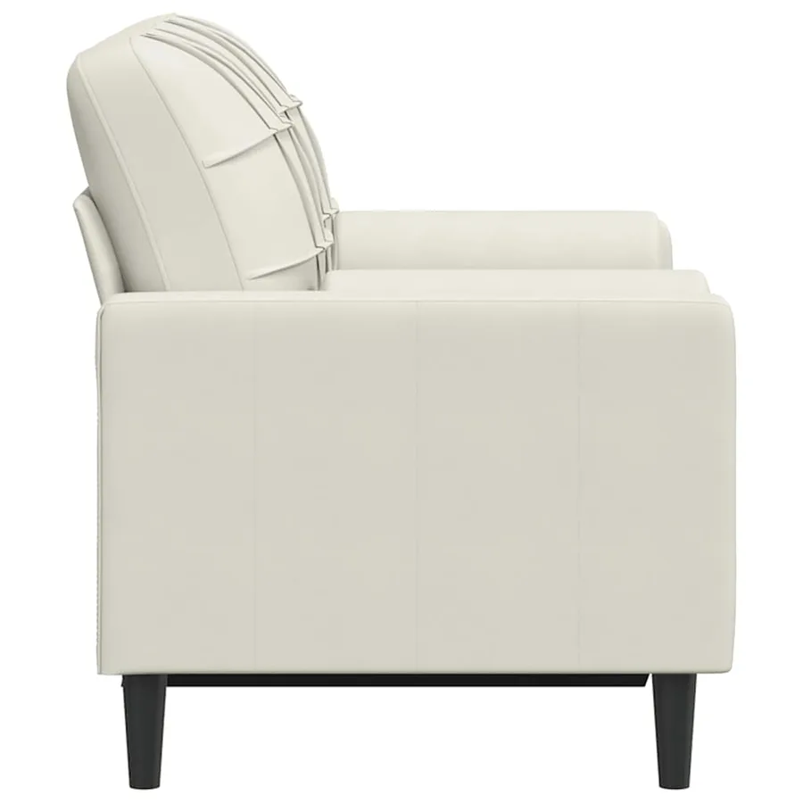 Canapé 2 places avec oreillers décoratifs crème 120 cm velours - 4