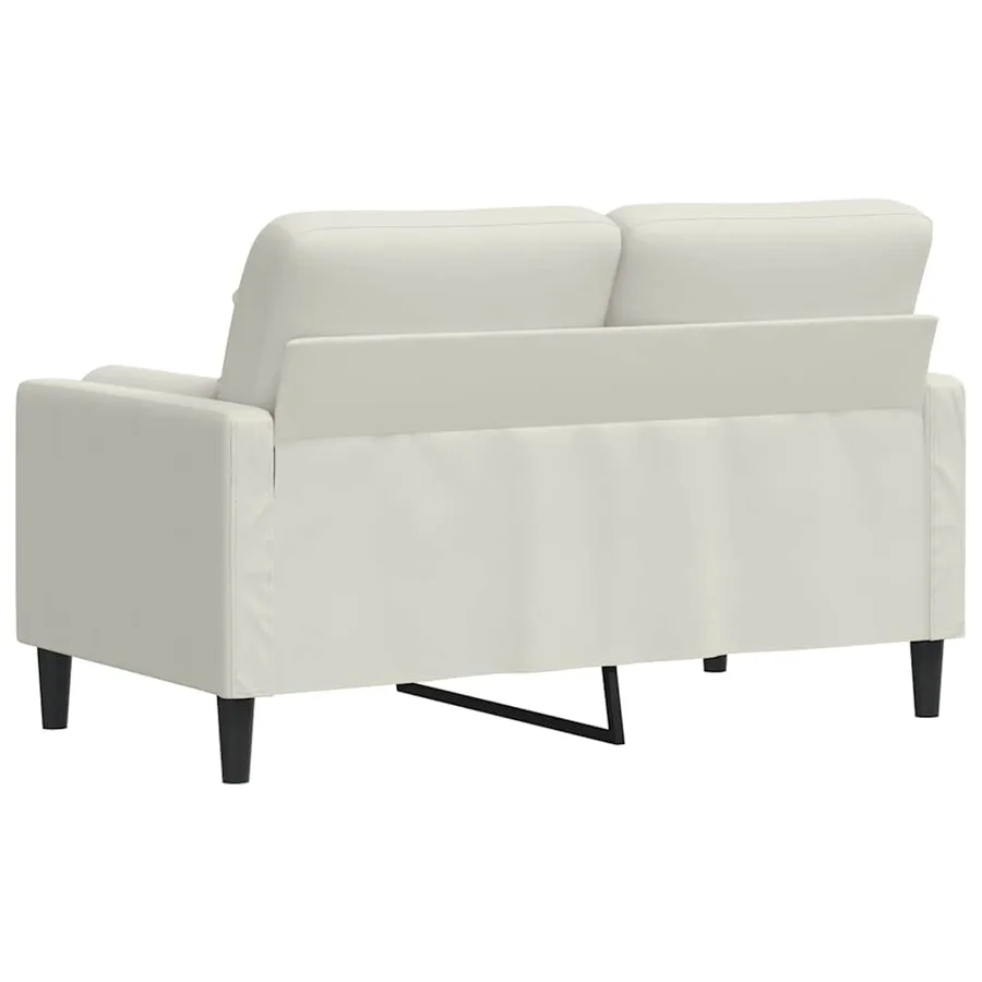 Canapé 2 places avec oreillers décoratifs crème 120 cm velours - 5
