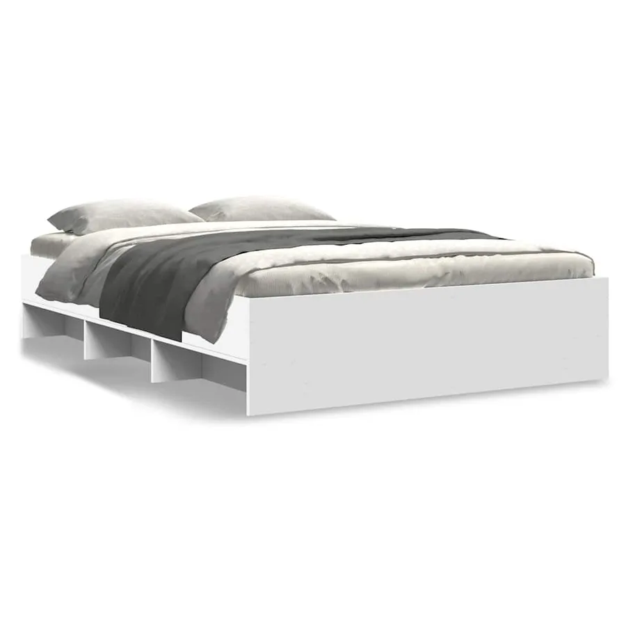 Cadre de lit sans matelas blanc 120x200 cm bois ingénierie - 2