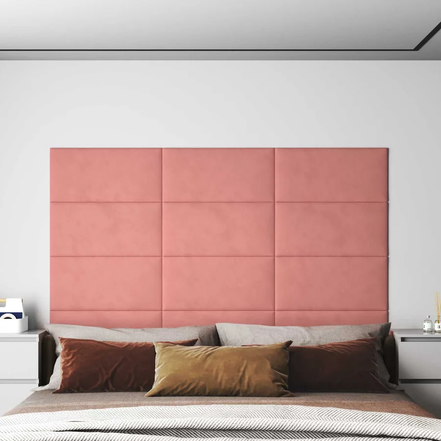 Tête de lit murale 12 pcs Rose Velours