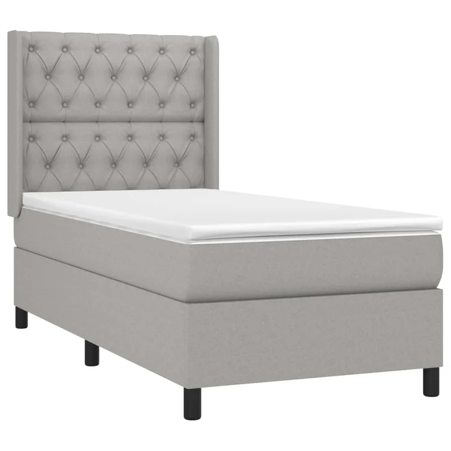 Sommier à lattes de lit matelas LED Gris clair 80x200cm Tissu - 4